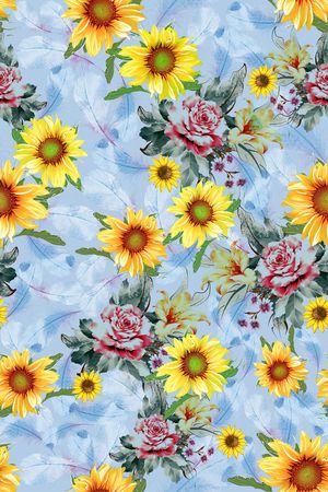 向日葵印花华亿平台图片