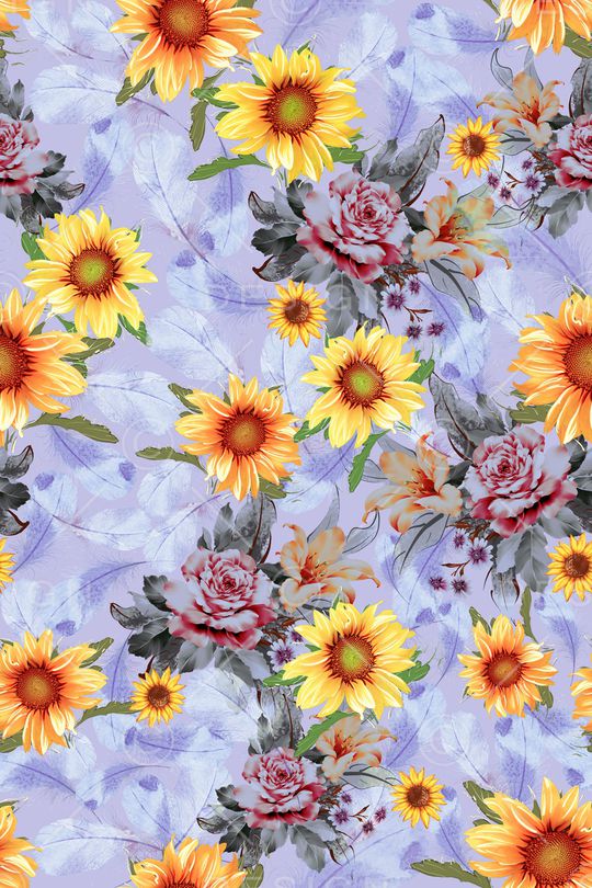 向日葵印花华亿平台图片