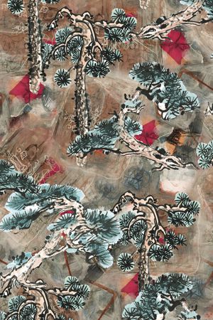 水墨印花华亿平台图片