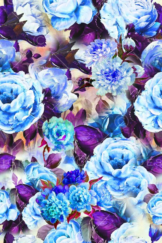 清爽花卉印花华亿平台图片