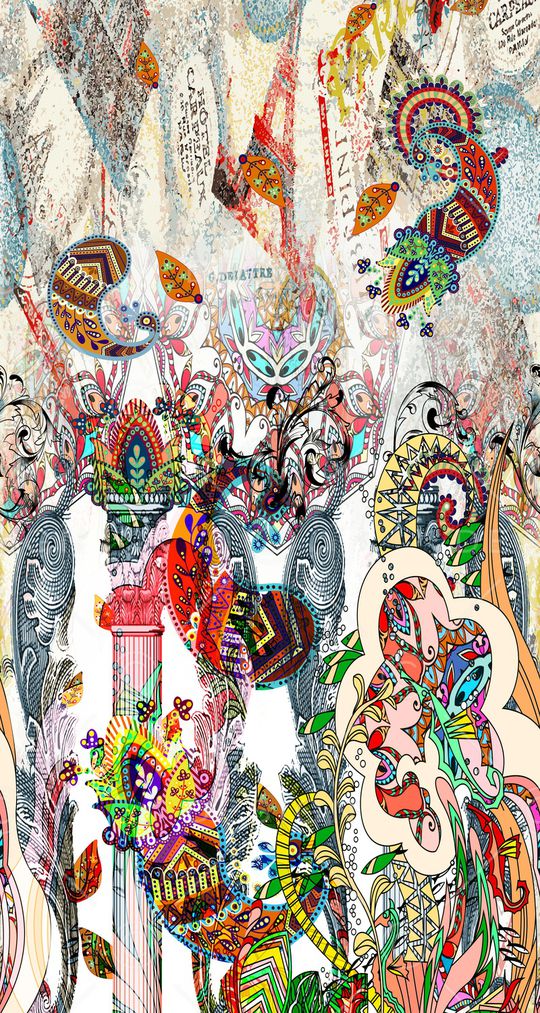 民族花纹印花华亿平台图片