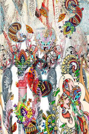 民族花纹印花华亿平台图片