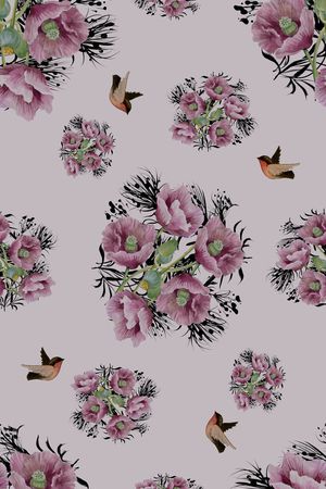 花卉印花华亿平台图片