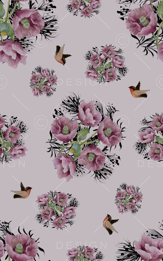 花卉印花华亿平台图片