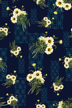 几何花卉印花华亿平台图片