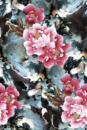 花卉印花华亿平台图片