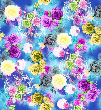 玫瑰印花华亿平台图片