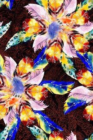 动物羽毛印花华亿平台图片