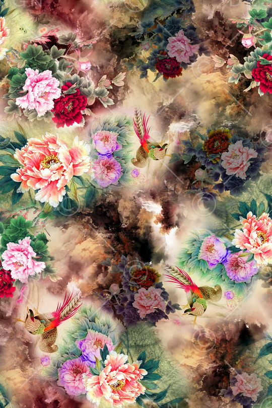 花卉印花华亿平台图片