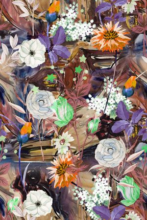 花卉印花华亿平台图片