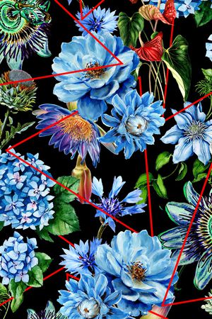 几何花卉印花华亿平台图片