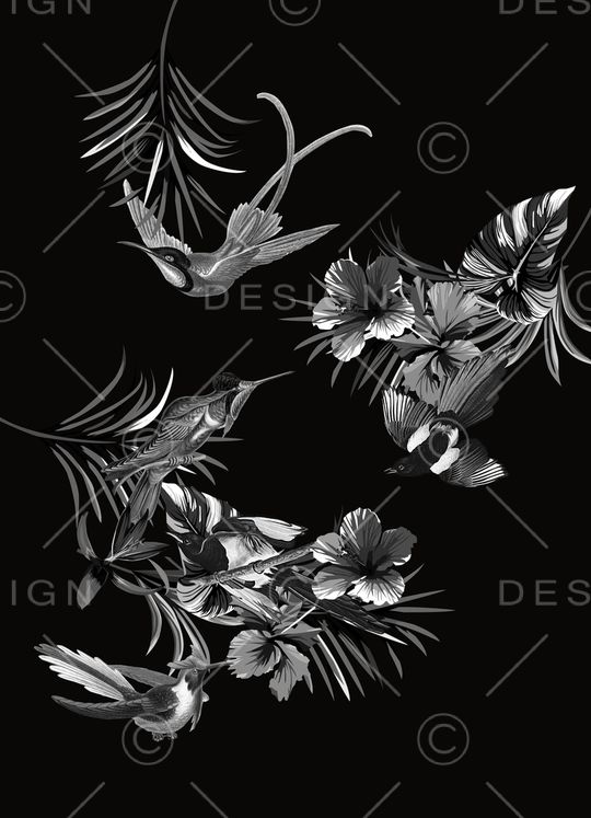 花鸟印花华亿平台图片