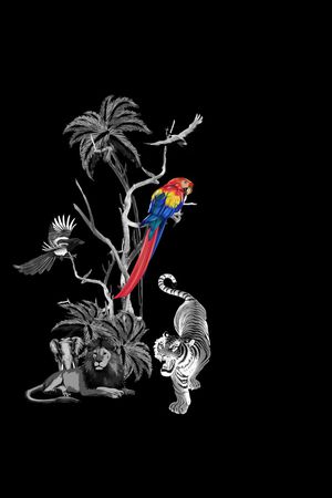 狮子印花华亿平台图片