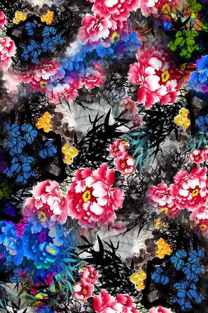 花卉印花华亿平台图片