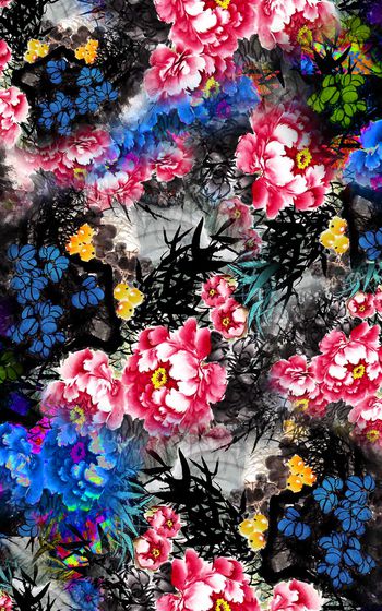 花卉印花华亿平台图片