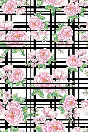 手绘花卉印花华亿平台图片