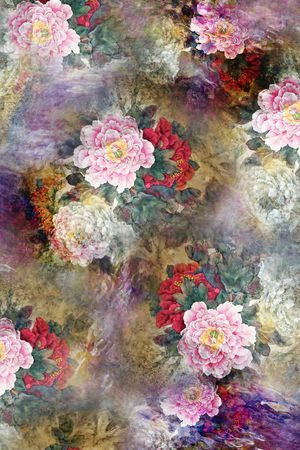 花卉印花华亿平台图片