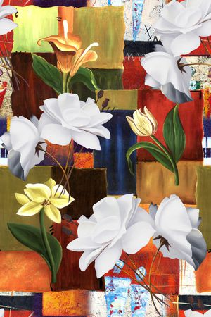 花卉印花华亿平台图片