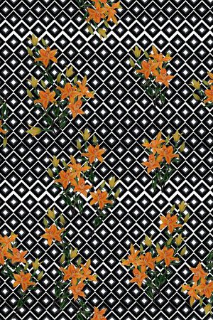 手绘花卉印花华亿平台图片