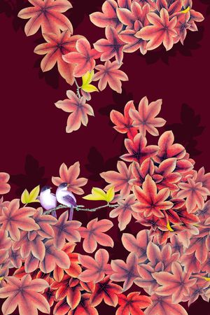 枫叶印花华亿平台图片