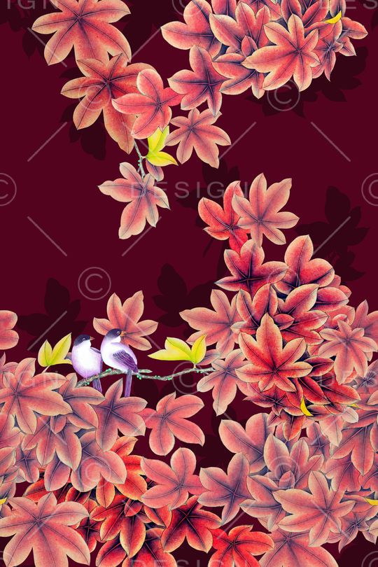 枫叶印花华亿平台图片