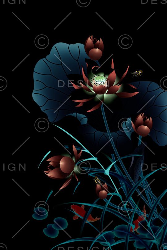 花卉印花华亿平台图片