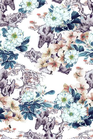 花卉印花华亿平台图片