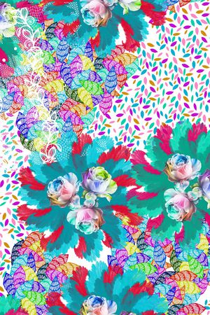 混合拼接印花华亿平台图片