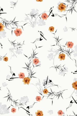 花卉印花华亿平台图片