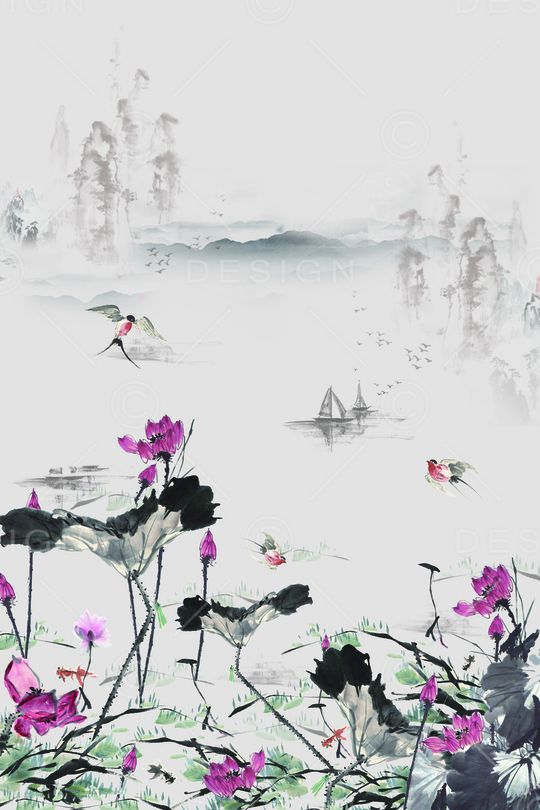 手绘花卉印花华亿平台图片