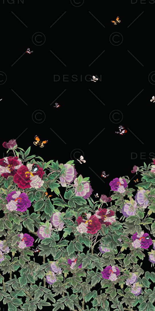 蝴蝶印花华亿平台图片