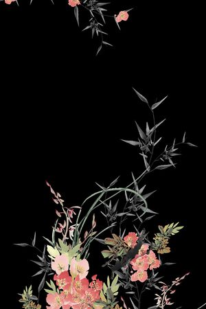 手绘花卉印花华亿平台图片