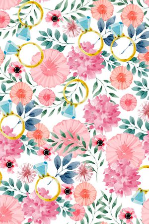 水彩花卉印花华亿平台图片