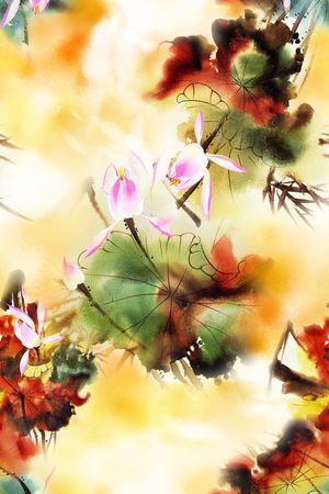 荷花印花华亿平台图片