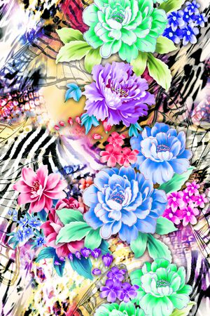 花卉印花华亿平台图片