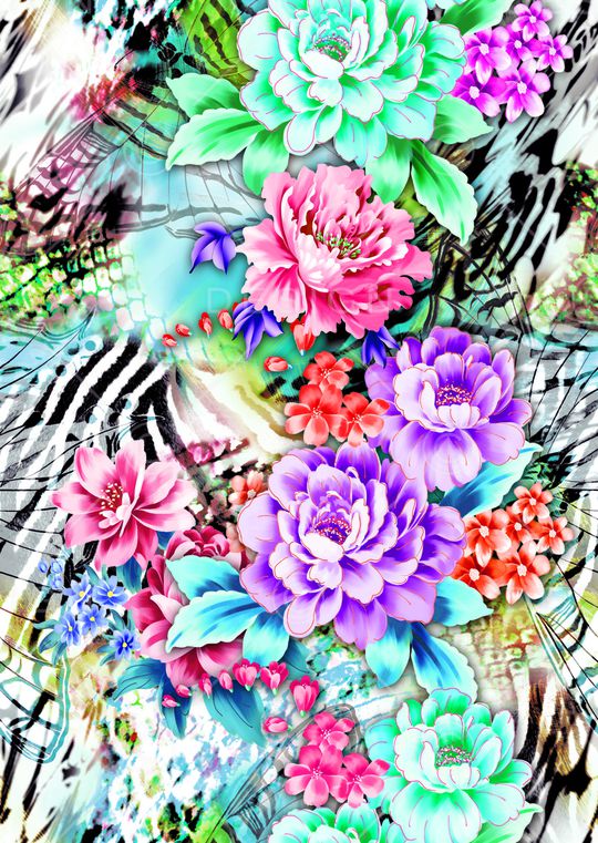 花卉印花华亿平台图片