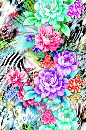 花卉印花华亿平台图片