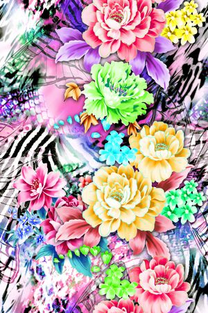 花卉印花华亿平台图片