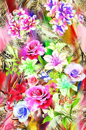 花卉印花华亿平台图片