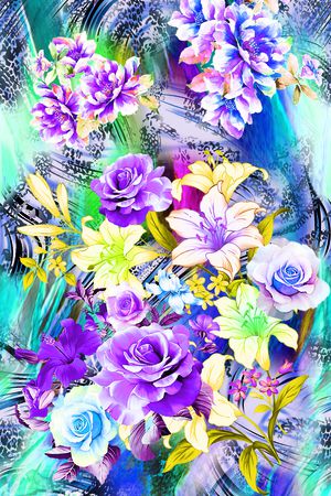 花卉印花华亿平台图片