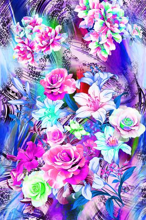 花卉印花华亿平台图片