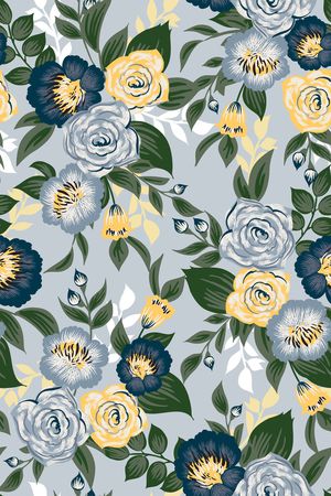 手绘花卉印花华亿平台图片