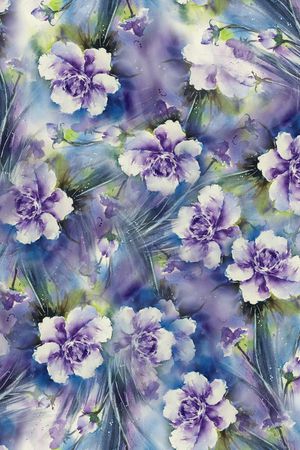 手绘花卉印花华亿平台图片