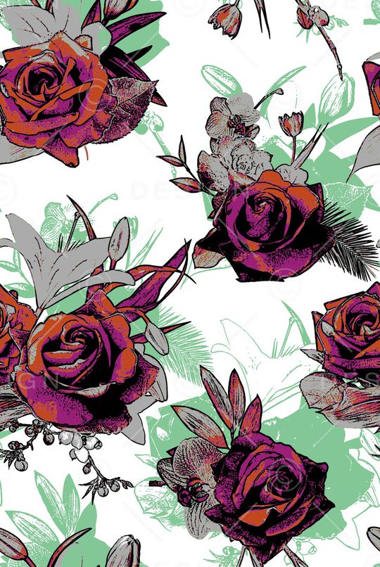 花卉印花华亿平台图片