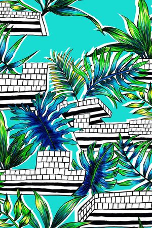 绿植树叶印花华亿平台图片