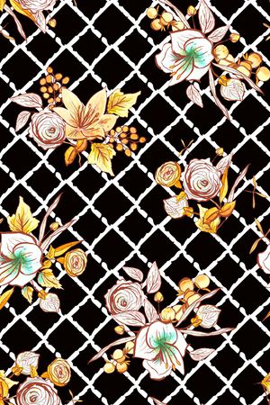 几何花卉印花华亿平台图片