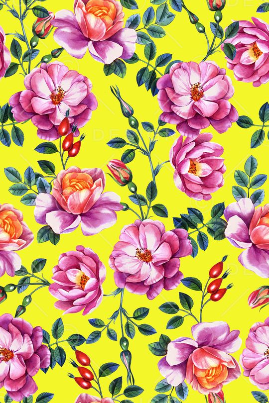 手绘花卉印花华亿平台图片