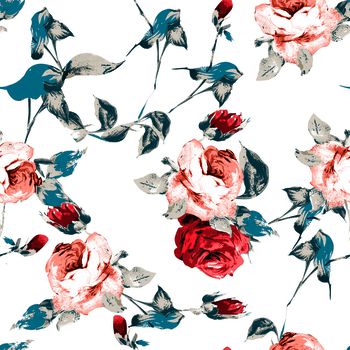 水彩花卉印花华亿平台图片