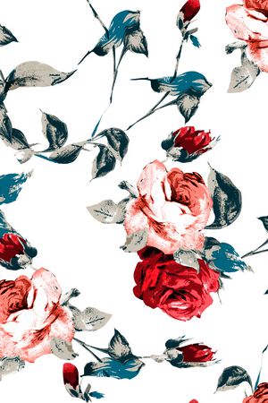 水彩花卉印花华亿平台图片