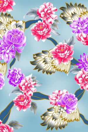 水彩花卉印花华亿平台图片